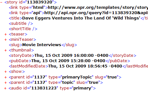 NPR Sample XML Output